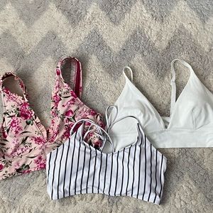 3 Swimsuit tops (aerie, target, and shein)